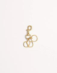 VLogo Signature Metal Bag Charm With Key Ring