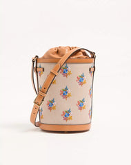 Valentino Garavani Antibes Canvas Embroidered Medium Bucket Bag
