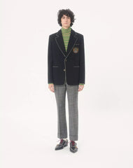 Valentino Single Breasted Wool Jacket With Valentino Patch
