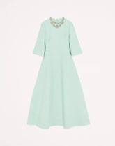 Crepe Couture Embroidered Midi Dress