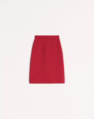 Plain Wool Tweed Midi Skirt