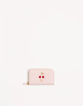 Cherryfic Mini Zip Wallet In Grainy Calfskin