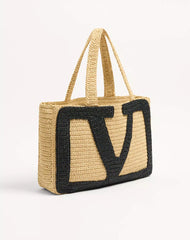Valentino Garavani Viva Superstar Large Raffia Shopping Bag