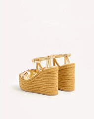 BriBri Wedge Sandal In Laminated Calfskin 120mm