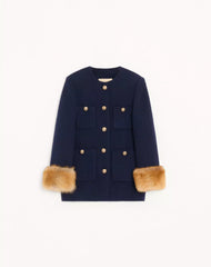 Caban In Plain Wool Tweed