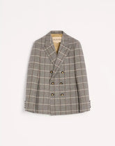 Valentino Double-Breasted Wool Jacket With Check Pattern