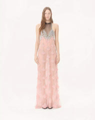 Long Dress In Embroidered Tulle Illusione