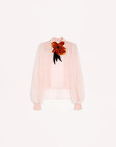 Embroidered Organza Top