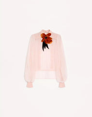 Embroidered Organza Top