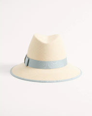 VLogo Signature Straw Hat With Moiré Ribbon