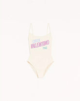 One-Piece Swimsuit With Chez Valentino 1960 Print