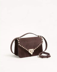 Valentino Garavani Rockstud Small Shoulder Bag In Suede