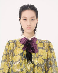 Lurex Shirt With Après L'Hiver Poppies Print