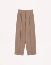 Valentino Cuffed Wool Trousers In Natté Wool