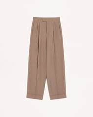 Valentino Cuffed Wool Trousers In Natté Wool