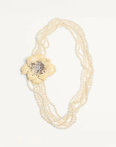 Valentino Fleur Lumineuse Necklace In Metal, Enamel, Pearls And Fabric