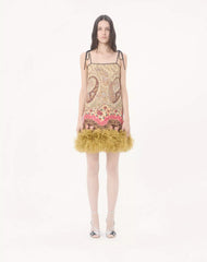 Short Shappe Silk Dress With Voyage Imaginaire Paisley