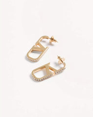 Vlogo Signature Metal And Swarovski® Crystal Earrings