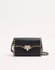 Small Rockstud Grainy Calfskin Crossbody Bag