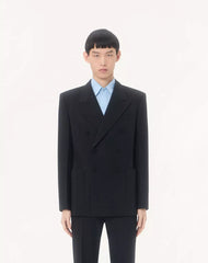 Valentino Double-Breasted Wool Jacket With Pressed Crease