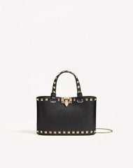 Rockstud Mini Shopping Bag In Grainy Calfskin