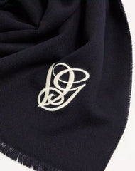 Vg Wool Scarf With Embroidery