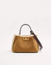 Valentino Garavani Small Suede Shopping Bag With Sheepskin Lining