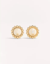 Pas Plus Metal And Pearl Earrings