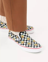 Valentino Garavani And Vans Slip-On Trainer In Fabric With Le Chat De La Maison Print And VLogo Checkerboard Print