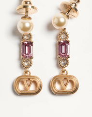 Ovalette Earrings In Metal, Pearl And Swarovski® Crystals