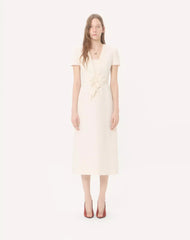 Embroidered Crepe Couture Midi Dress