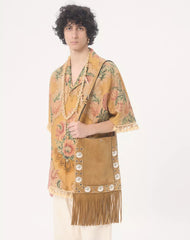 Valentino Linen Bowling Shirt With Apres L'Hiver Print
