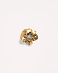 Fleur Lumineuse Brooch In Metal And Fabric