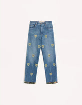 Embroidered Denim Trousers