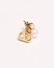 Vlogo Signature Metal And Pearl Earrings