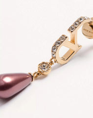 Vlogo Signature Metal Earrings With Swarovski® Crystals And Glass Drops
