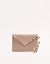 Rockstud Grainy Calfskin Pouch