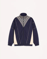 Valentino Acetate Sweatshirt With Zip And Inlaid Toute La V Print