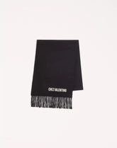 Valentino Wool Scarf With Chez Valentino Embroidery