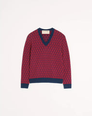 Wool Jumper With Toute La V Jacquard Pattern
