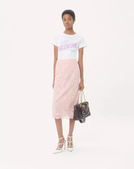 Cotton Jersey T-Shirt With Chez Valentino 1960 Print