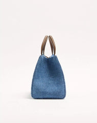 Valentino Garavani Alltime Medium Handbag In Denim With Embroidered Strap
