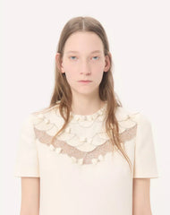 Embroidered Crepe Couture Short Dress