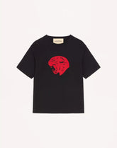 Valentino Cotton T-Shirt With Panther Print