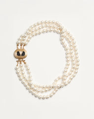 Ovalette Necklace In Metal, Enamel, Pearls And Swarovski® Crystals
