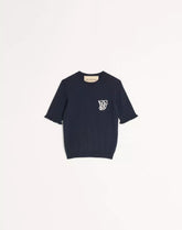 Embroidered Wool Top