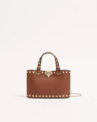 Rockstud Mini Shopping Bag In Grainy Calfskin