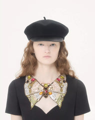 EMBROIDERED CREPE COUTURE SHORT DRESS