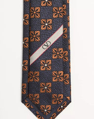 Valentie Silk And Jacquard Tie With Design