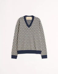 Wool Jumper With Toute La V Jacquard Pattern
